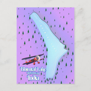 Bhimtal Lake Bhimtal India Reiseplakat. Postkarte