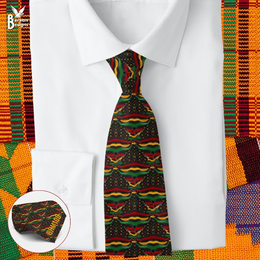 BHM100 Black History Month Centennial-Monogramm  Krawatte