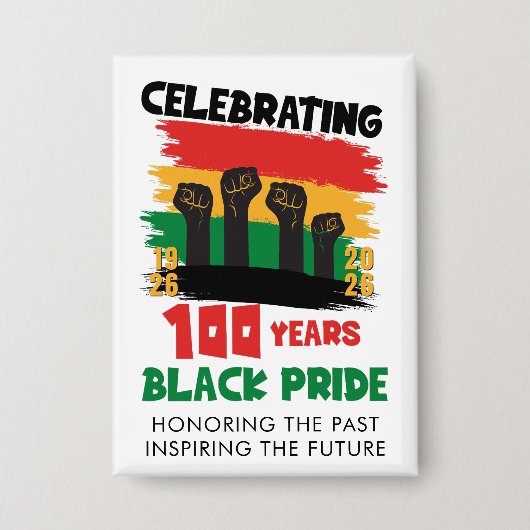 BHM 100 Years Celebrate Black History Month Button (Vorderseite)