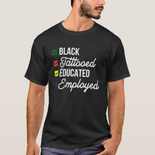 BHM Afro Melanin Tattoo Black T-Shirt