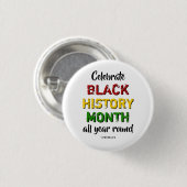 BHM feiert Schwarze Geschichte Monat Christliche B Button (Vorne & Hinten)