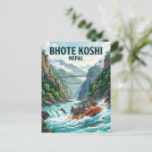 Bhote Koshi Fluss Nepal Postkarte (Stehend Vorderseite)