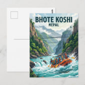 Bhote Koshi Fluss Nepal Postkarte (Vorne/Hinten)
