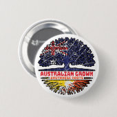 Bhutan Bhutanese Australian Australia Tree Roots Button (Vorne & Hinten)