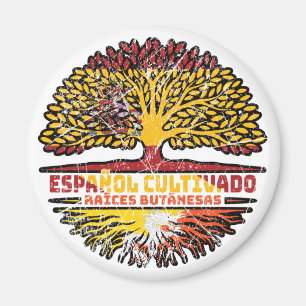 Bhutan Bhutanesisch Spanisch Spanien Baumwurzeln F Magnet