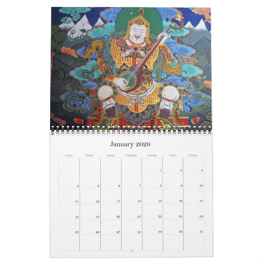 bhutan dzong art kalender (Jan 2026)