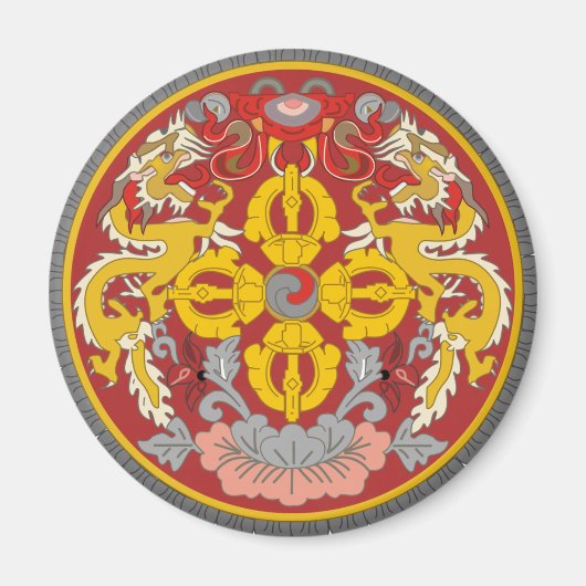 Bhutan-Emblem Magnet (Vorne)