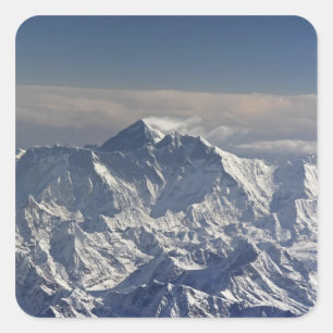 BHUTAN. Ewiger Schnee auf dem Everest Mountain, Quadratischer Aufkleber