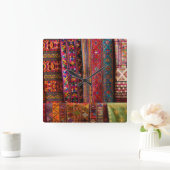 Bhutan fabrics for sale quadratische wanduhr (Zuhause)