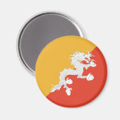 Bhutan Fisheye Flag Magnet (Vorderseite/Rückseite)