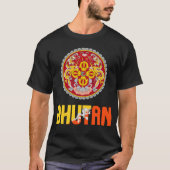 Bhutan Flag and Coat of Arms Patriotic T-Shirt (Vorderseite)