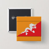 Bhutan Flag Design mit weißem Drachen Button (Vorne & Hinten)