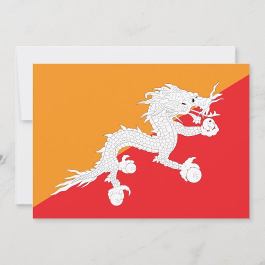 Bhutan Flag Design mit weißem Drachen Einladung (Vorderseite)