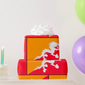 Bhutan Flag Design mit weißem Drachen Geschenkpapier