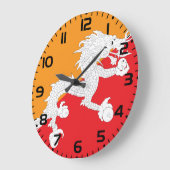 Bhutan Flag Design mit weißem Drachen Große Wanduhr (Winkel)