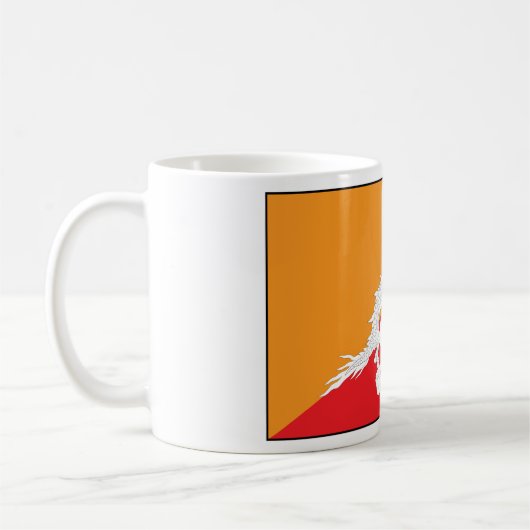 Bhutan Flag Design mit weißem Drachen Kaffeetasse (Links)