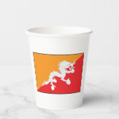 Bhutan Flag Design mit weißem Drachen Pappbecher (Vorderseite)