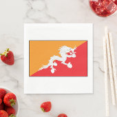 Bhutan Flag Design mit weißem Drachen Serviette