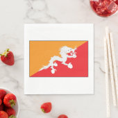 Bhutan Flag Design mit weißem Drachen Serviette (Beispiel)