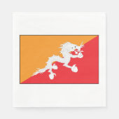 Bhutan Flag Design mit weißem Drachen Serviette (Vorderseite)