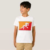 Bhutan Flag Design mit weißem Drachen T-Shirt (Vorne ganz)