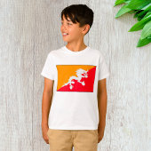 Bhutan Flag Design mit weißem Drachen T-Shirt