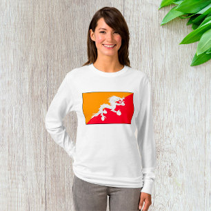 Bhutan Flag Design mit weißem Drachen T-Shirt