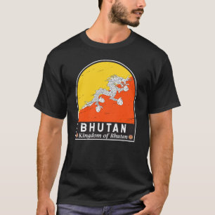 Bhutan Flag Emblem gestört Vintag T-Shirt