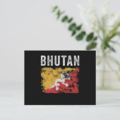 Bhutan Flag erschüttert - bhutanische Flagge Postkarte (Stehend Vorderseite)
