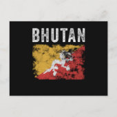 Bhutan Flag erschüttert - bhutanische Flagge Postkarte (Vorderseite)