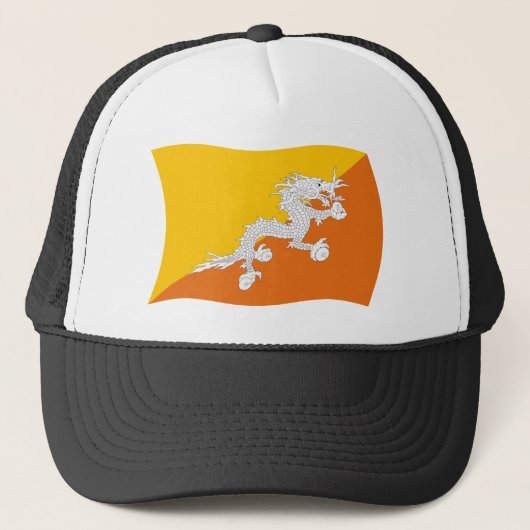 Bhutan Flag Hat Truckerkappe (Vorderseite)