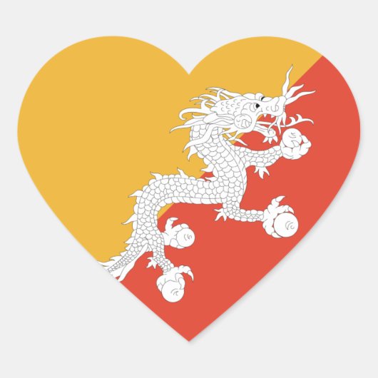 Bhutan Flag Heftsticker Herz-Aufkleber (Vorderseite)
