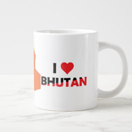 Bhutan Flag in der Landkarte Jumbo-Tasse