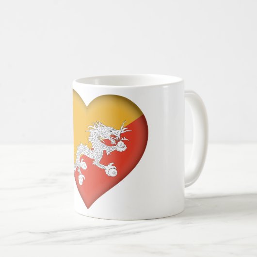 Bhutan Flag Kaffeetasse (VorderseiteRechts)