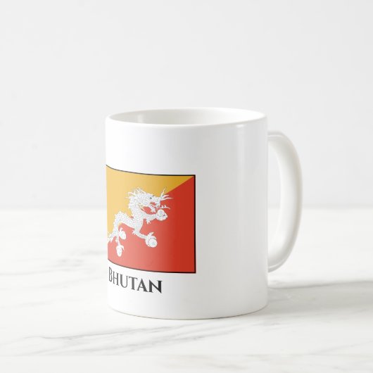 Bhutan Flag Kaffeetasse (VorderseiteRechts)