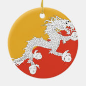 Bhutan Flag Keramikornament (Hinten)