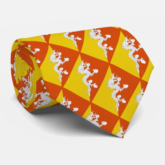 Bhutan Flag Krawatte (Gerollt)