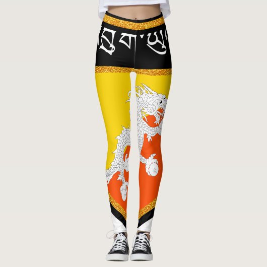 Bhutan Flag Leggings (Vorderseite)