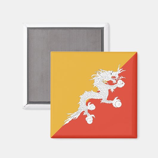 Bhutan Flag Magnet (Vorderseite/Rückseite)