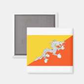 Bhutan Flag Magnet (Vorderseite/Rückseite)