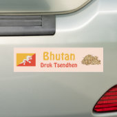 Bhutan Flag + Map Autoaufkleber (Auf Auto)