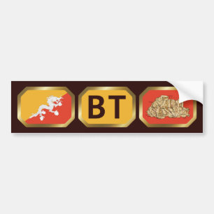 Bhutan Flag Map Code Autoaufkleber