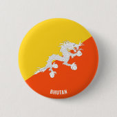 Bhutan Flag Niedlich Patriotic Button (Vorderseite)