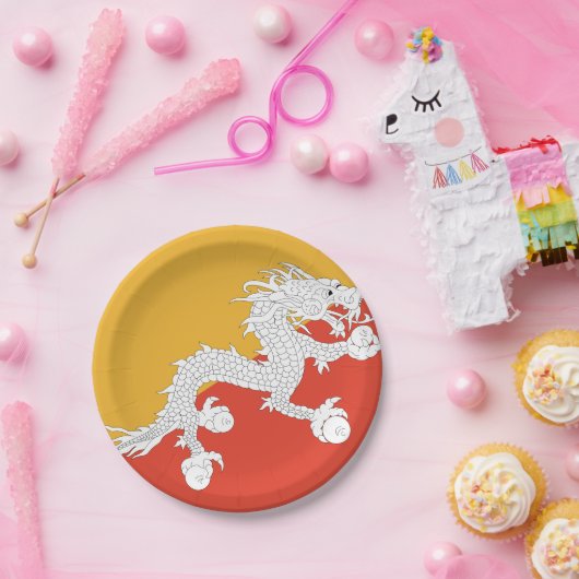 Bhutan Flag Pappteller (Party)