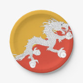 Bhutan Flag Pappteller (Vorderseite)