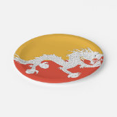 Bhutan Flag Pappteller (Schrägansicht)