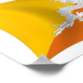 Bhutan Flag Poster Print (Ecke)