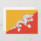 Bhutan Flag Postkarte (Vorne/Hinten)