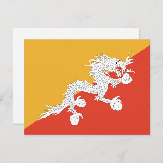 Bhutan Flag Postkarte (Vorne/Hinten)