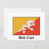 Bhutan Flag Postkarte (Vorne/Hinten)